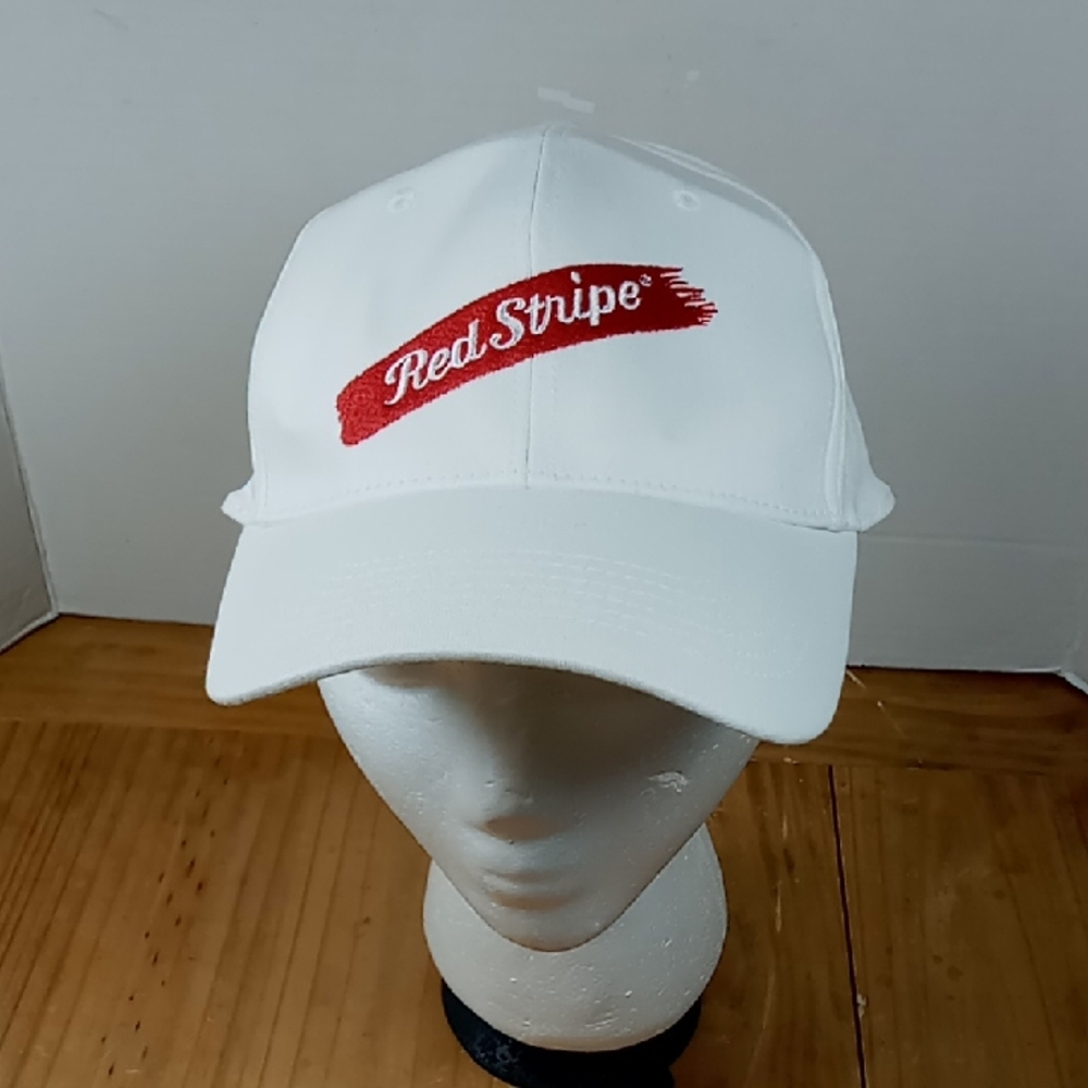 Red Stripe Beer Baseball Cap/Hat One Size Fits Most White/Red/Black Embroidery